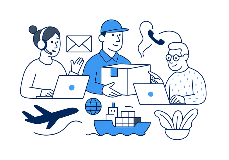A.M Rising Energy customer support team illustration
